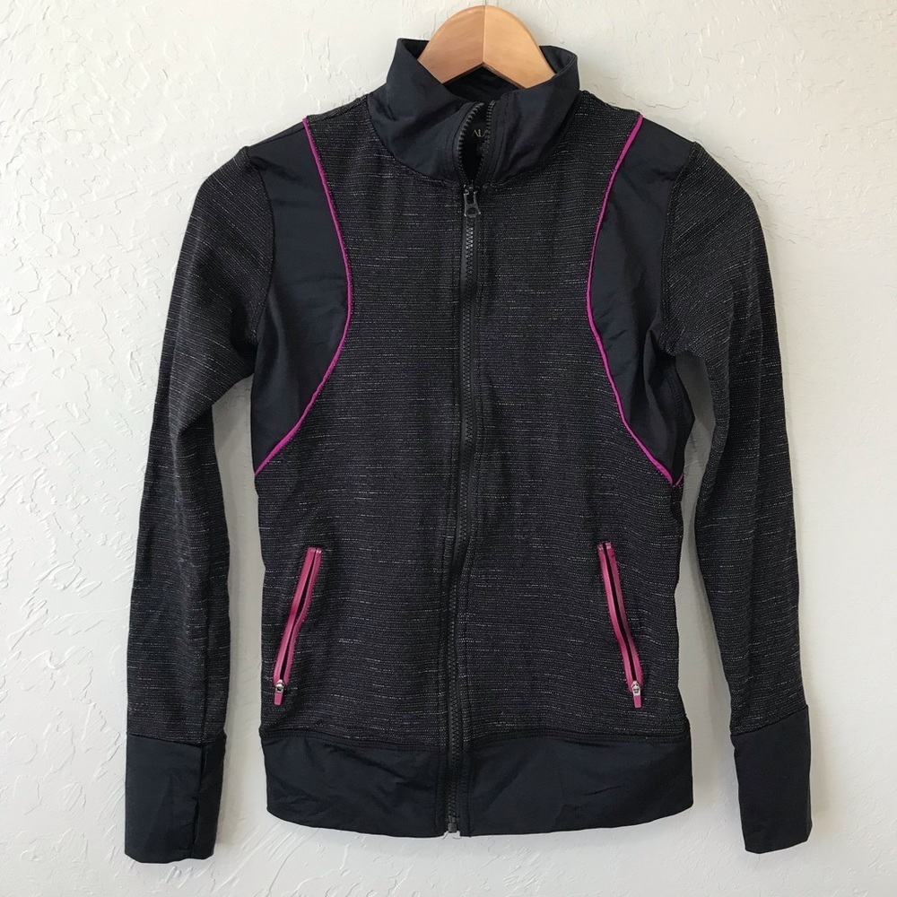 Alala Front Runner Zip Up Thumb Holes Black Jacket